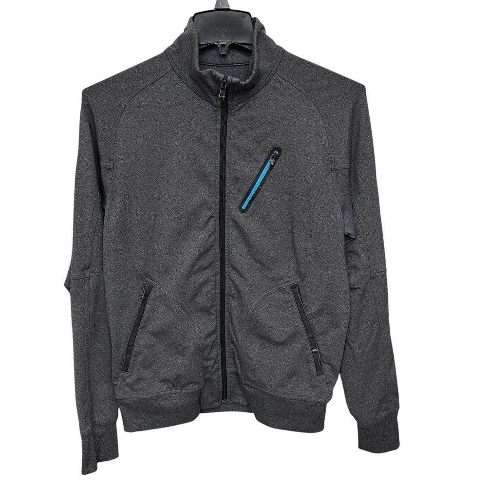 Lululemon Warm up Track Jacket Men's Size Large Gray Full‎ Zip Yoga Workout Run